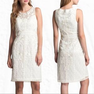 NWT Sue Wong Embroidered Beaded White Sheath Dress